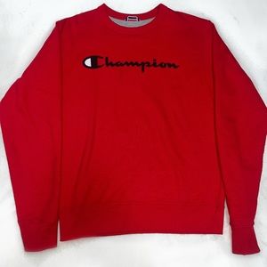 Red Champion Crewneck